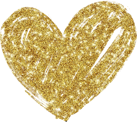 Gold Glitter Heart